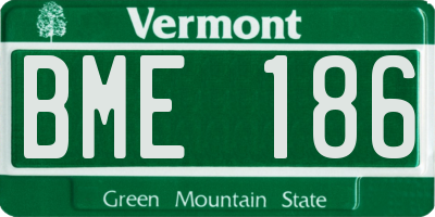 VT license plate BME186