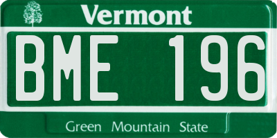VT license plate BME196