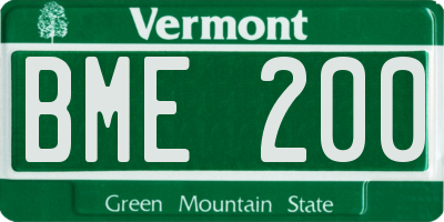 VT license plate BME200