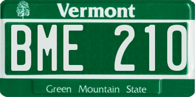 VT license plate BME210