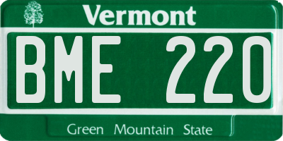 VT license plate BME220