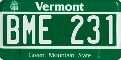 VT license plate BME231