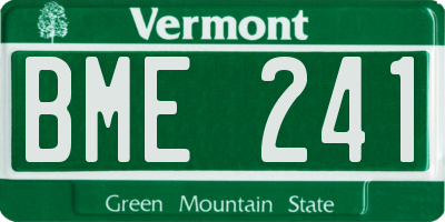 VT license plate BME241