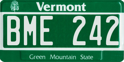 VT license plate BME242