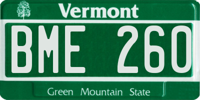 VT license plate BME260