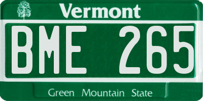 VT license plate BME265