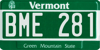 VT license plate BME281