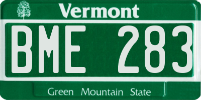 VT license plate BME283
