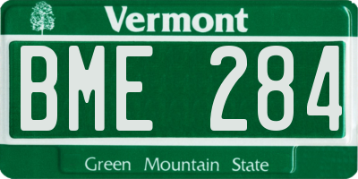 VT license plate BME284
