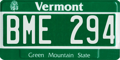 VT license plate BME294
