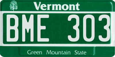 VT license plate BME303