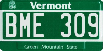 VT license plate BME309