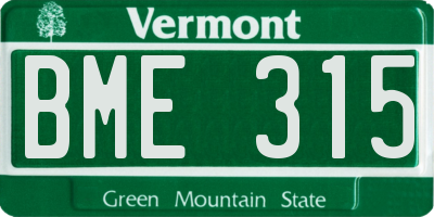 VT license plate BME315