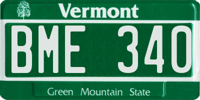 VT license plate BME340