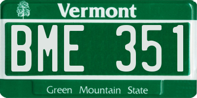 VT license plate BME351