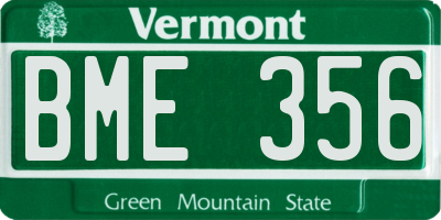 VT license plate BME356