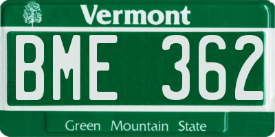 VT license plate BME362