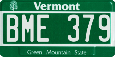 VT license plate BME379