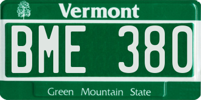 VT license plate BME380