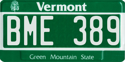 VT license plate BME389