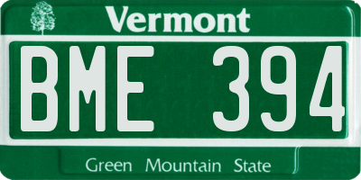 VT license plate BME394