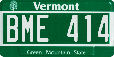 VT license plate BME414