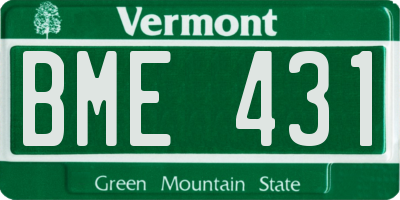 VT license plate BME431