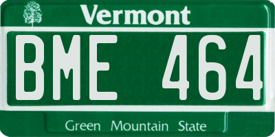 VT license plate BME464