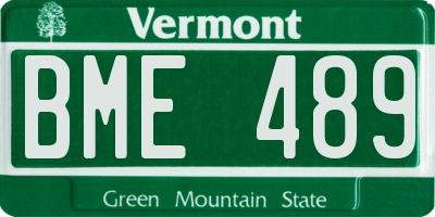 VT license plate BME489