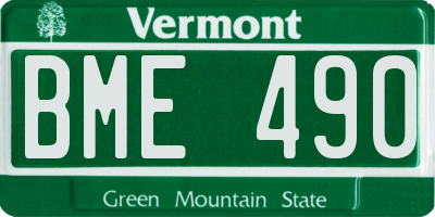 VT license plate BME490