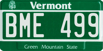 VT license plate BME499
