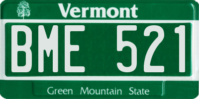 VT license plate BME521
