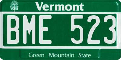 VT license plate BME523