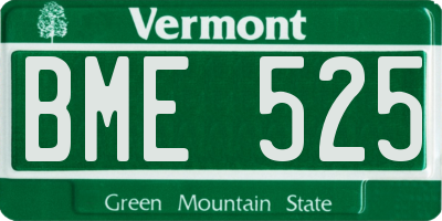VT license plate BME525