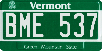 VT license plate BME537