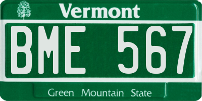 VT license plate BME567