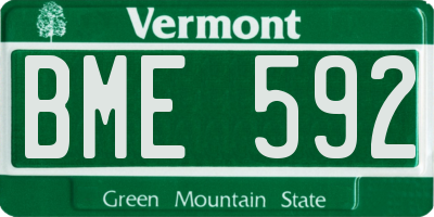 VT license plate BME592