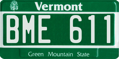 VT license plate BME611