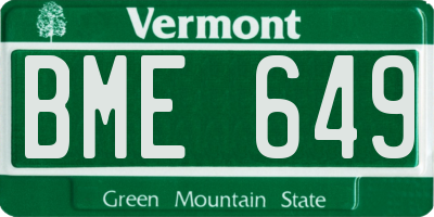VT license plate BME649