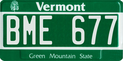 VT license plate BME677