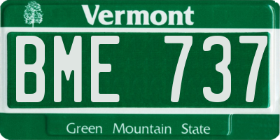 VT license plate BME737