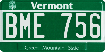 VT license plate BME756