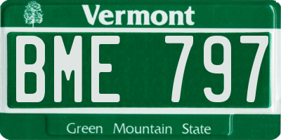 VT license plate BME797