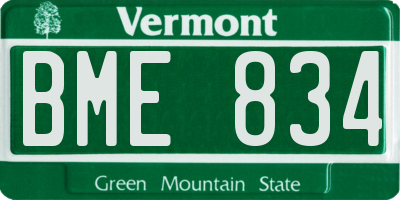 VT license plate BME834