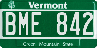 VT license plate BME842