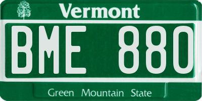 VT license plate BME880