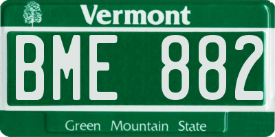 VT license plate BME882