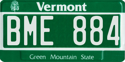 VT license plate BME884