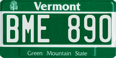 VT license plate BME890