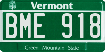 VT license plate BME918